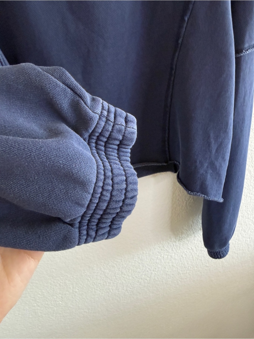aerie Navy Ribbed Funnel Neck Sweatshirt - Picture 7 of 10